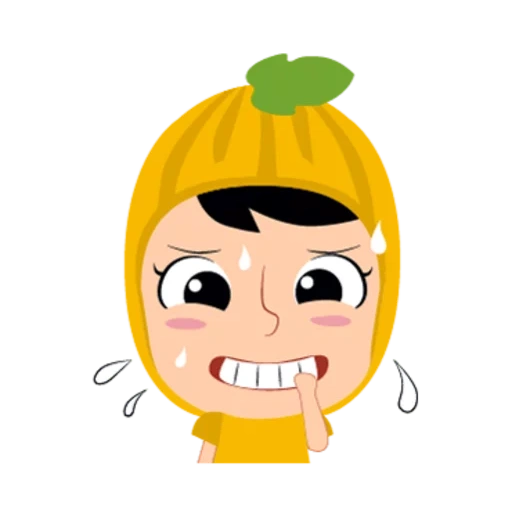 anime, a joyful face, dissatisfied face, pumpkin girl vector, vector illustrations