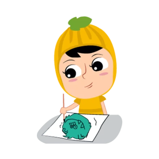 kartun, notebook, menina, anna clipart, garota de desenho animado