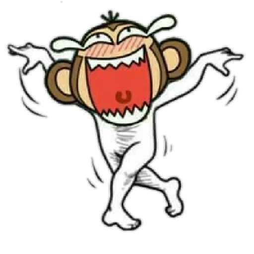 clipart, un singe, rires de dessins animés, dessin de singe, singe riant