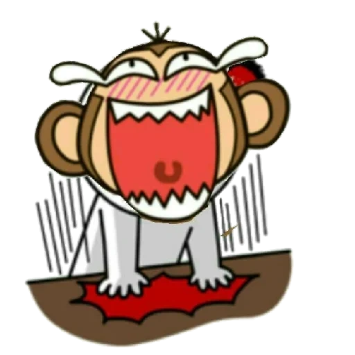 un singe, riant, café de singe, dessin de singe, cartoon singe