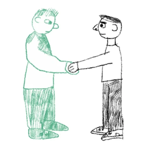 person, illustration, handshakes allan piz