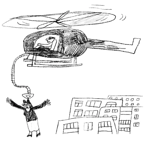 hubschrauber, hubschrauberskizze, die figur des hubschraubers, fliegende hubschrauberskizze, hubschrauber der die zeichnung fliegt