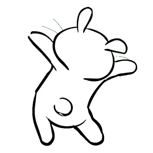 hare of contour, rabbit symbol, the rabbit of the stencil, the bunny stencil, auto bunny sticker