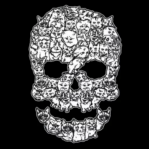 cavella, cat skull, der schädel der katze, der schädel der robbe, t shirt design