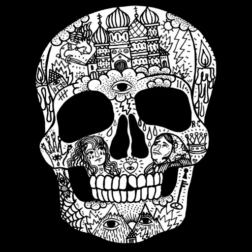 skulls, kalaver, the background of the skull, skull drawing, mama maestro disco piano original mix music