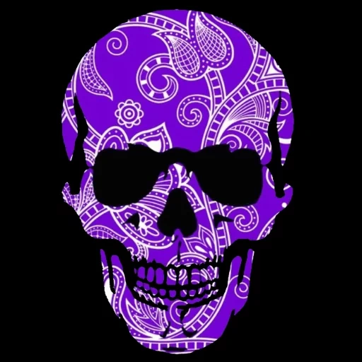череп, калавера, череп фиолетовый, череп мексиканский, неоновый череп обои