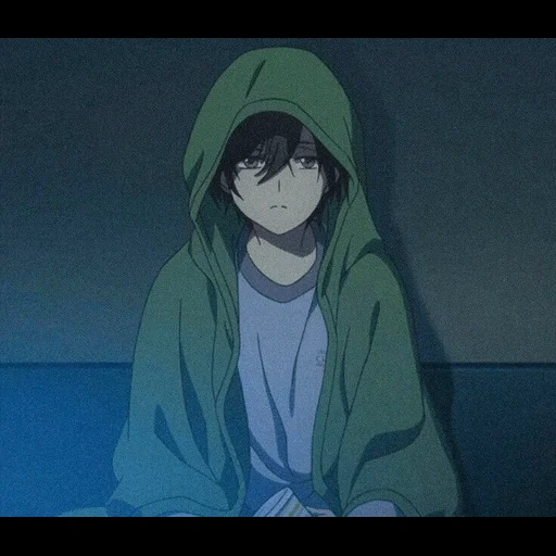 figura, yegor letov, niño anime, niño anime, triste animación