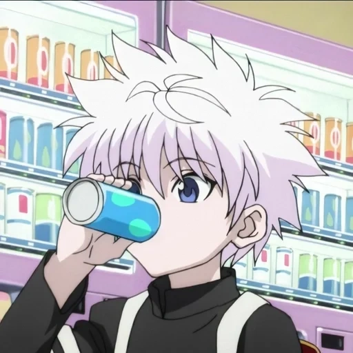 killua, killoi, hunter anime, killoi zoldik lil peep, hunter x hunter killoi pepsi