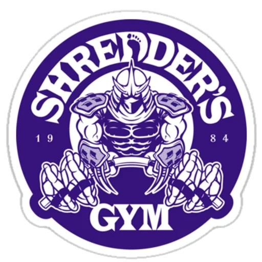 логотип тренажерного зала, наклейка черепаха, шредер лого, бодибилдинг фитнес, шредер логотип