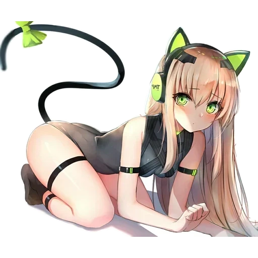 anime, anime beberapa, telinga gadis, model neko nya