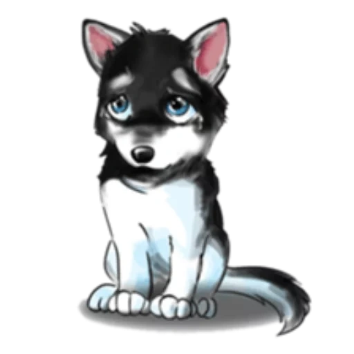 fornido, cachorros de husky, cachorros de husky, figura husky, dibujos animados