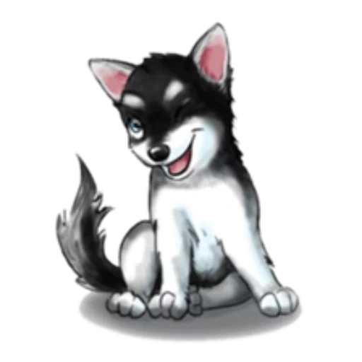 fornido, pak husky, píxel husky, dibujos animados, estilo de dibujos animados de husky