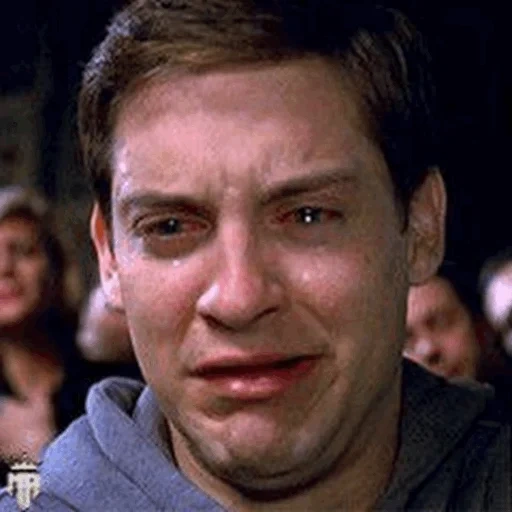 meme peter parker, toby maguire is crying, a weeping person with a meme, crying toby maguire, peter parker toby maguire