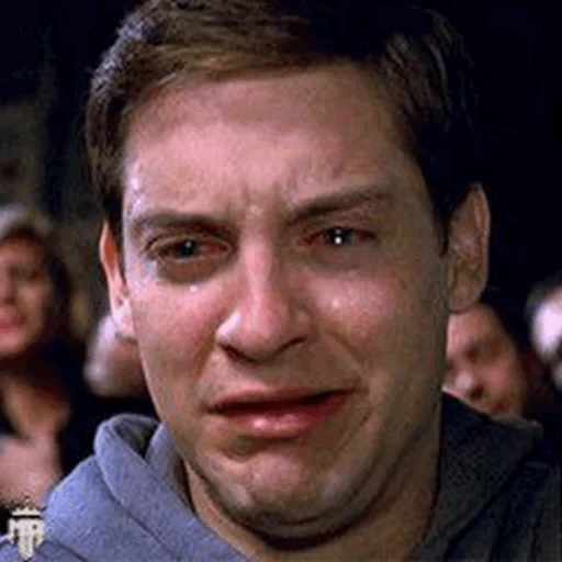 peter parker, toby maguire lloró, llorando meme, llorar toby maguire, peter pactori maguire