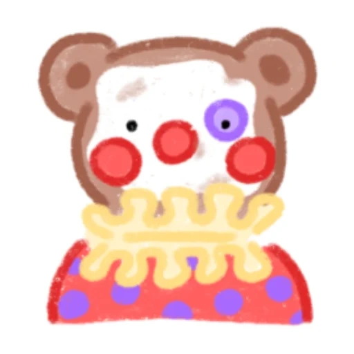 clown expression, clown emoji, clown smiling face, head face clown, a clown face without hair