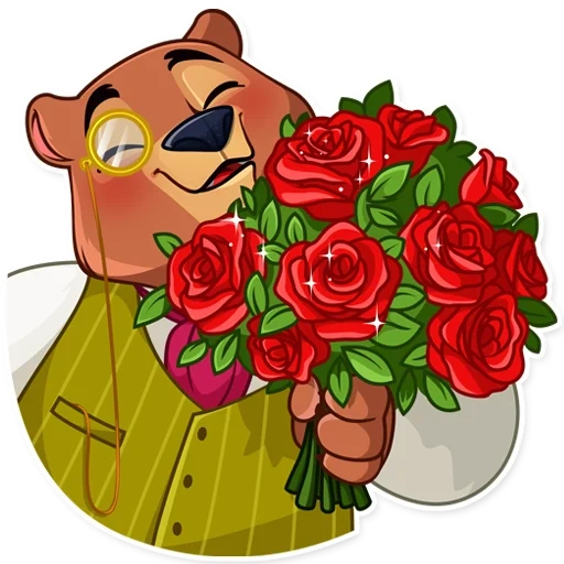 a bear, der bär, die blumen