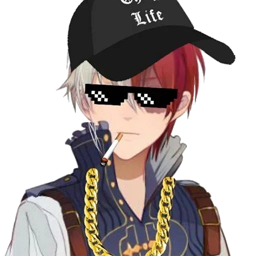 figure, lunettes animées, anime swag, anime thug life