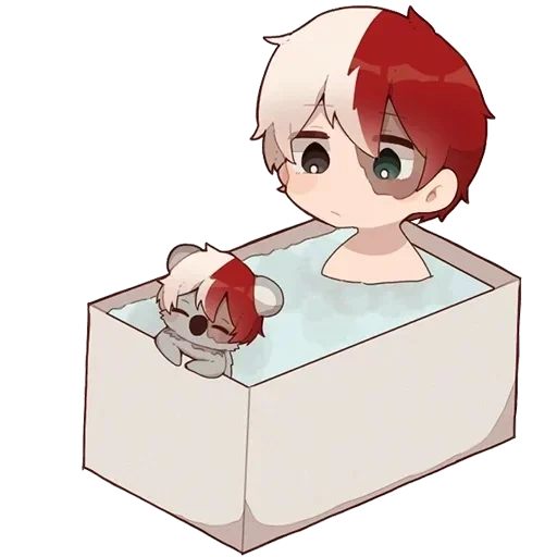 figure, cartoon cute, cartoon character, anime todoroki red cliff