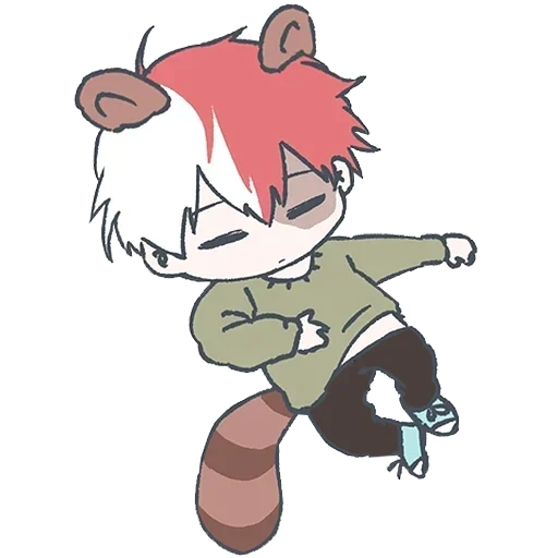chibi, personagem de anime, todoro madeira videira, padrão bonito anime, todoroki shoto chibi com lápis