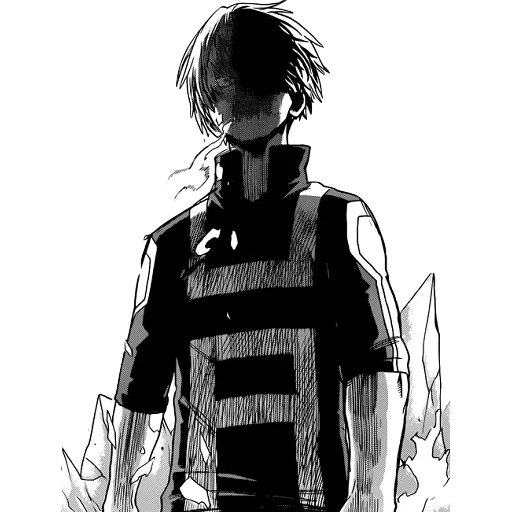 anime picture, todoroki manga, cartoon character, todoroki shoto manga, my hero academy