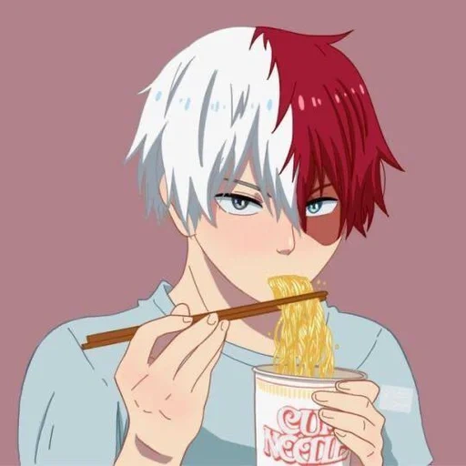 todoroki, todoroki chan, vigne de l'arbre hôte, shoto todoroki, uetto tokoromi mange du soba