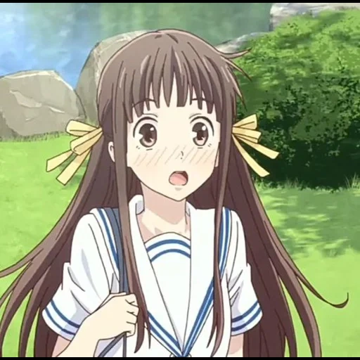 criatividade de animação, menina anime, personagem de anime, cesta de frutas tor honda