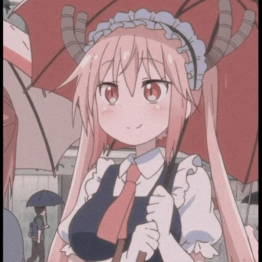 kobayashi san, kobayashi e sua empregada empregada, anime dragon maid of kobayashi, anime dragon maid, estética do anime cobony