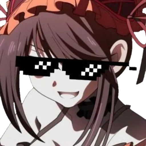 аниме, рисунок, hololive мемы, аниме крутых очках, куруми токисаки аниме