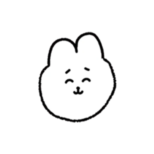 coelho, coelho, bt 21 cookies, cooky é transparente, adesivos animais fofos