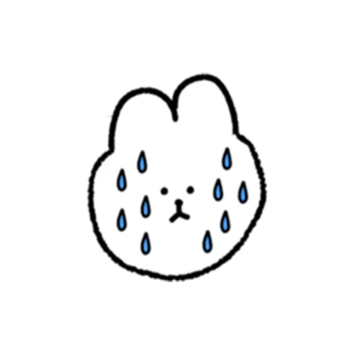 dark, tiny ghost, dessin de kawai, lapin d'expression, les motifs sont mignons