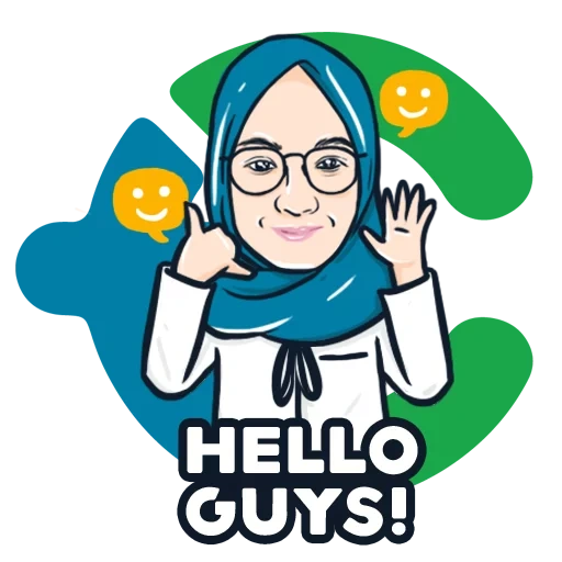 kartun, qr code, illustration, woman to hijabe, pop art muslim