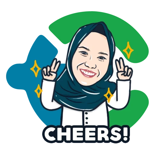 asian, kartun, young woman, vector art, muslim girls