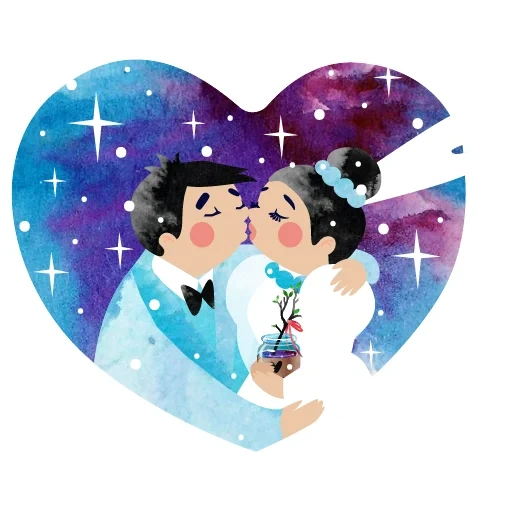 lovers, a loving couple, wedding stickers, kissing couple