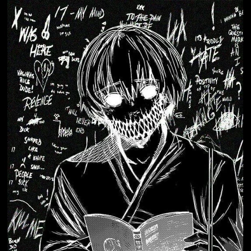 image, manga anime, l'anime est sombre, anime triste, ghoul prod par llihedd 1 heure