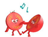 веселая вишенка, смешной помидор, танцующие фрукты, забавные персонажи, смешной помидор арт