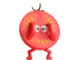 помидор, томатный, злой помидор, помидор глазами, веселый помидор детей