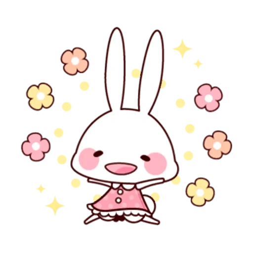 conejo kawai, conejo kawai, lindo boceto de conejo