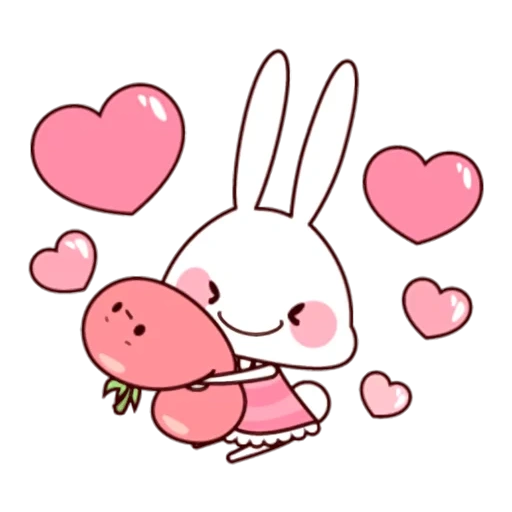 conejo rosa, conejo kawai, lindo boceto de conejo, sketch aburrido, sketch conejito