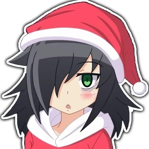 anime characters, ayano christmas anime, tomoko kuroki new year, anime santa rickka takanashi