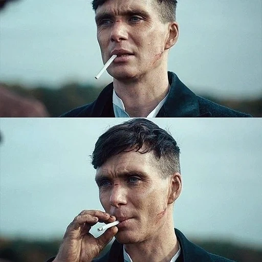 sharp visors, thomas shelby smokes, killian murphy sharp visors, thomas shelby and tom hardy, thomas shelby