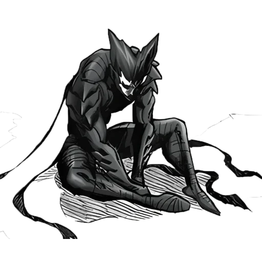 anime, comic künstler, comic charaktere, black panther marvel cartoon, black panther wundert sich mit einem weißen hintergrund