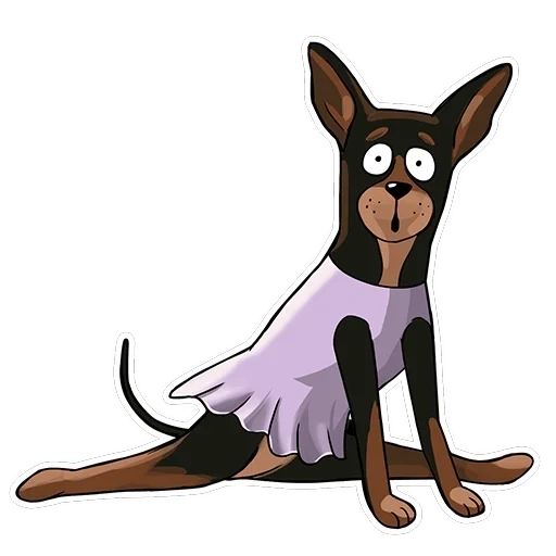 teckel, doberman, animation chien doberman sans arrière-plan