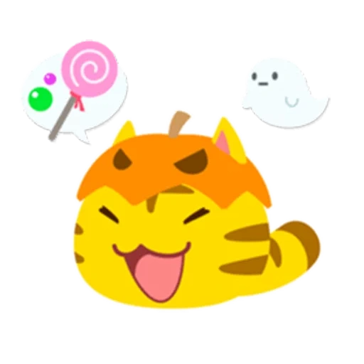 emoji, chaton spo0py e, candy chat jaune