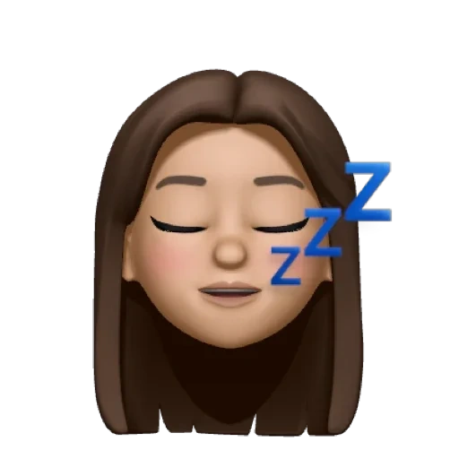 símbolo de expressão, memoji, expressão ios, maçã memoji, símbolo de expressão de menina sonolenta