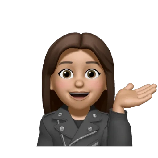 memoji, humano, chica, mujer joven, evelina