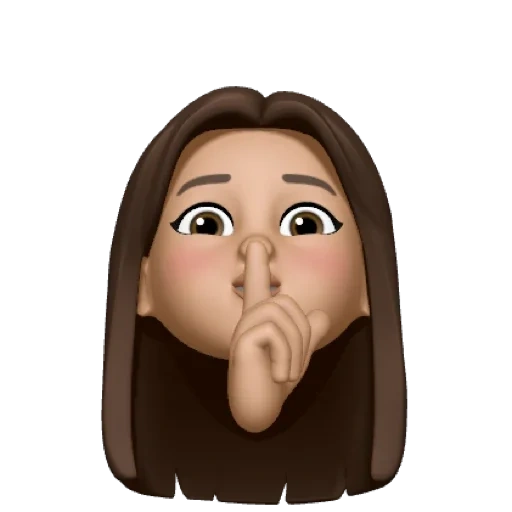 perfil, child, human, closed profile, emoji girl brown hair