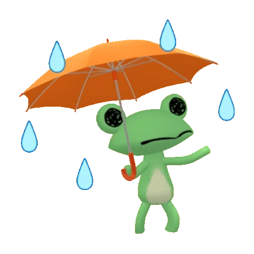 parapluie de grenouille, cube parapluie grenouille, grenouille sous un parapluie, grenouille sous le parapluie fond transparent, grenouille parapluie pluie coloration