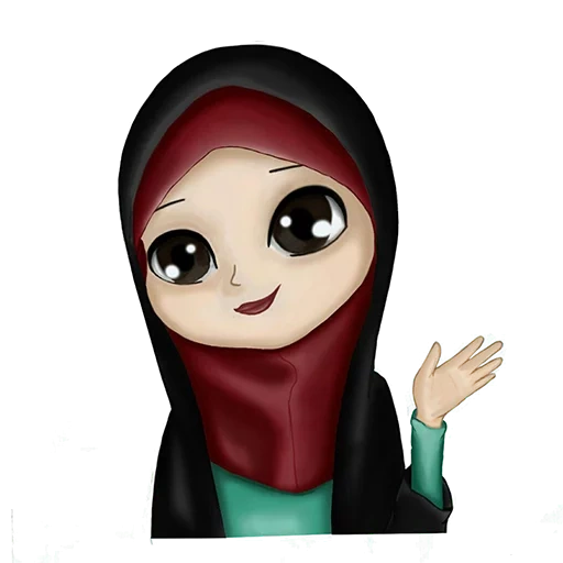 emoticon ragazza, cappuccio da donna, indossa un velo da ragazza, foulard da donna musulmana