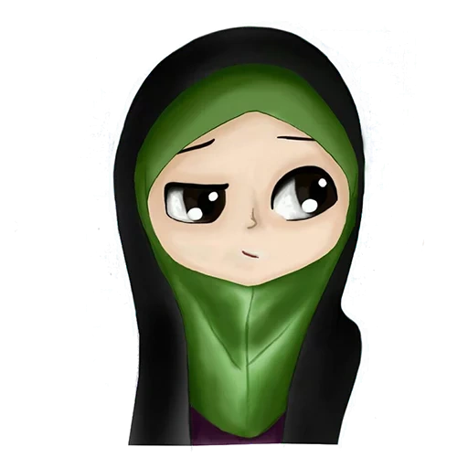 musulmán, mujer a hijabe, chibi musulmán, en una chica hijab, hijab musulmán