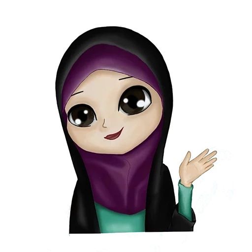 emoticon ragazza, cappuccio da donna, indossa un velo da ragazza, foulard da donna musulmana